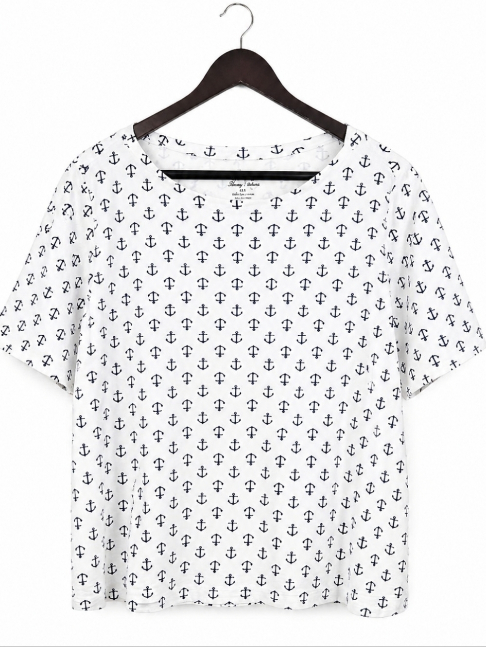 Charter Club White Pima Luxury Cotton Nautical Anchor Plus Sz Tee Sz 2X